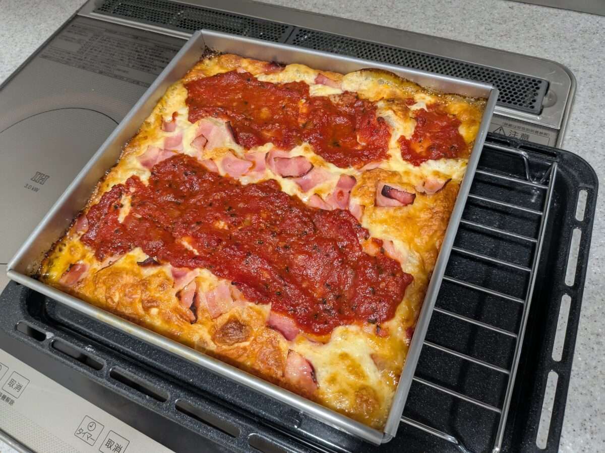 デトロイトスタイルピザ完成